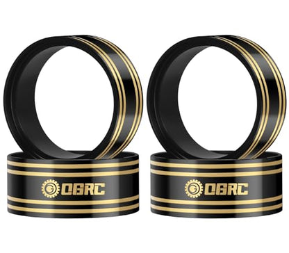 OGRC 1.9 Brass Inner Clamp Ring 110g Wheel Weights Fits 1.9 Beadlock Wheels | 440g Total Weights, Black Coating, for Traxxas TRX4 Axial Axial SCX10 Redcat 1/10 RC Crawler - color: Black
