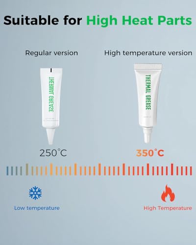 Creality 3D Printer Thermal Grease, 350°C High-Temperature Resistant Paste, Excellent Thermal Conductivity, Non-Conductive, for 3D Printer Hotend/Nozzle, Suitable for All FDM 3D Printer (2 Pack) - style: High-temperature Thermal Grease