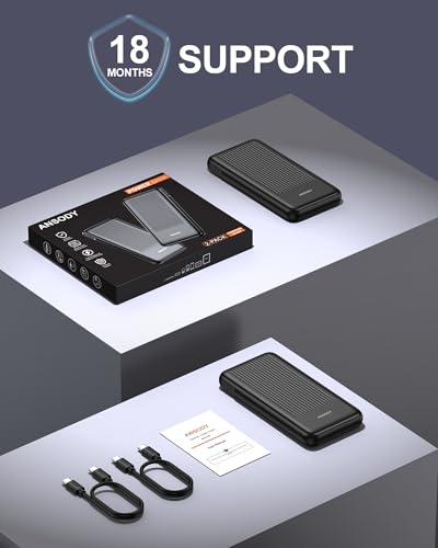 2-Pack Power Bank, 10000mAh 22.5W Fast Charging Portable Charger | Travel Essential, 2 Outputs & 2 Inputs, Slim USB C Digital Display Battery Pack for iPhone Galaxy iPad Tablets, Black & Black - color: Black & Black