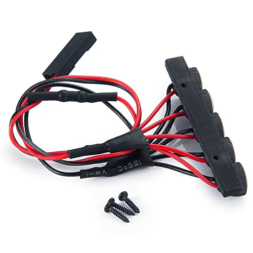 1/24th RC Car Headlights LED Round Roof Rack Lights Lamp White Upgrades for Axial SCX24 AXI00006 Bronco RC Crawler Truck Car Accessories Parts