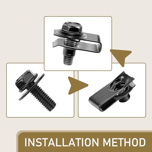 20 PCS Car Bolt + U-clamp Fastening Set, Hood Protector Fender Bumper Radiator Hood Panel Fastening Screw Bolt Extrusion U-Shaped Clip, Universal Body Fixing Replacement for Cars (Black)