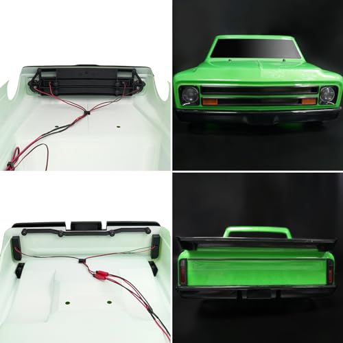 RCHUBAM Front and Rear LED Light Set for 1/10 TRX Slash C10,RC Upgrade Part | Complete Headlights Taillight Kit,White and Yellow Light