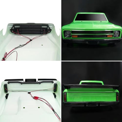 RCHUBAM Front and Rear LED Light Set for 1/10 TRX Slash C10,RC Upgrade Part | Complete Headlights Taillight Kit,White and Yellow Light