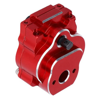 24:1 Complete Transmission Gearbox, CNC Aluminum Alloy RC Crawler Gearbox, Metal Gear Set with 24:1 Reduction Ratio for Ascent - 18 1/18 RC Car Upgrade Part (Red) - color: Red