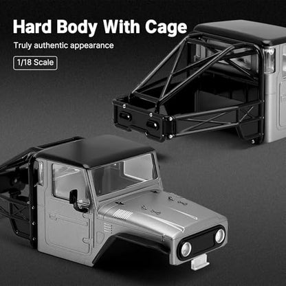 RC Spare Part Compatible with TRX4M for Defender for Bronco Hard Body Shell with Cage for 1/18 RC Crawler Car Upgrade Accessories(Gray) - size: Gray