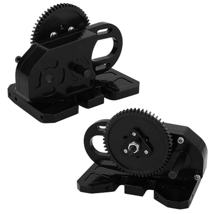 Heavy Duty LCG 2 Low Differential Gearbox Transmission with Gear Skid Plate for 1/10 RC Crawler Axial SCX10 II III Capra TRX4 Upgrade Parts (Black)-6513202 - color: Black