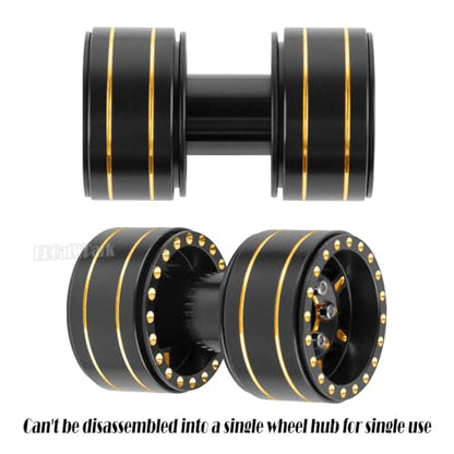 1.0 Beadlock Wheel Rims with Adjustable Offset for 1/18 Trx4m,1/24 SCX24 RC Crawler Car,RC Brass 1.0" Dually Beadlock Wheels Rims,RC Truck 7mm Hex Wheels Rims,4pcs
