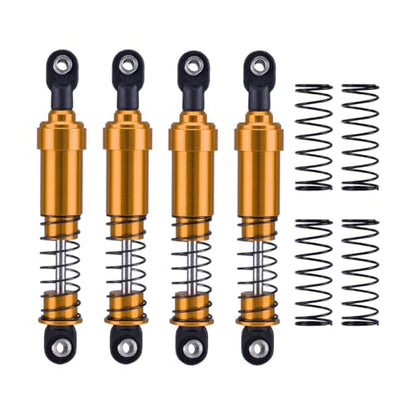 RCQQPS 4pcs Aluminum Big Bore Shocks for 1/10 RC Crawler LCG Chassis Gspeed V3 Element Enduro SCX10 TRX4 Gamde R1 Comp Builds DIY (Gold 95mm 4pcs) - color: Gold 95mm 4pcs