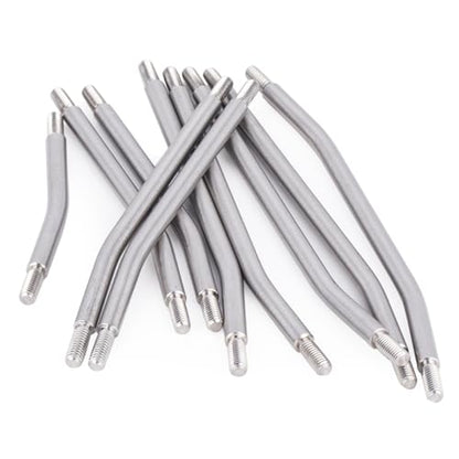 10Pcs Stainless Steel Links Rod Set with Ball End 313/324mm Wheelbase for 1/10 RC Crawler Car Axial SCX10 TRX4 Upgrade Parts (324mm)