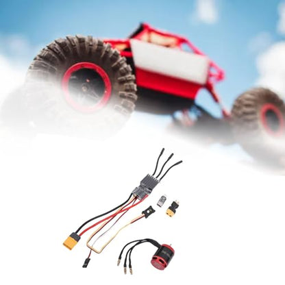 JTLB 1/10 RC Crawler Car Brushless ESC Motor Set Replacement for Axial SCX10 RC Crawler Car Upgrades Parts 1850KV 80A