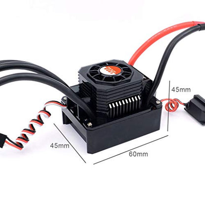 3650 5900KV Sensorless Brushless Motor 120A Brushless ESC & Program Card Waterproof Motor ESC Combo 3.175mm Shaft for 1/10 RC Car Truck