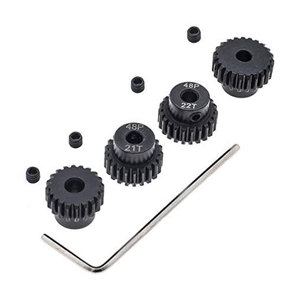 4pcs 48P Pinion Gear 3.175mm Set Hardened 20T 21T 22T 23T 48DP Pitch Gears RC Upgrade Part with Screwdriver