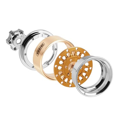 INJORA ModuWheel 1.0" Aluminum Wheel Offset -4.4mm for 1/18 1/24 RC (Gold) - color: Gold