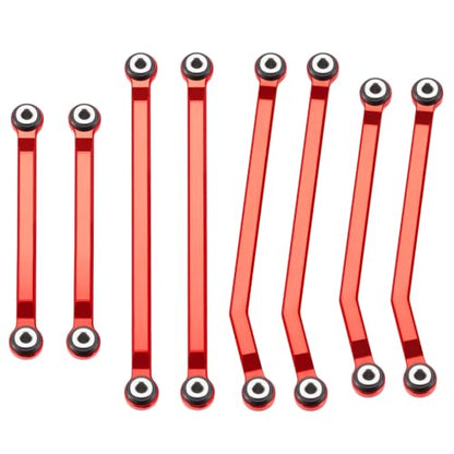 Ascent-18 High Clearance Body Chassis Links - CNC Aluminum Linkage with Steering Link Set for 1/18 RC Crawler Redcat Ascent-18 Upgrades Parts (Red) - color: Red
