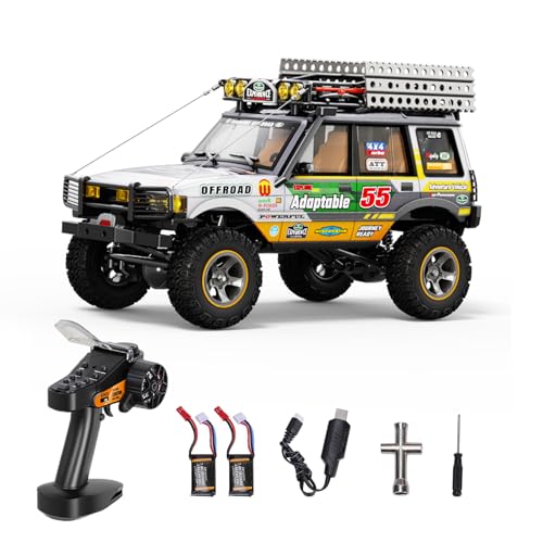 1/18 Scale RC Crawler, 2.4GHz Full Proportional Remote Control Off Road Car, 4WD RC Rock Truck Simulation Off Road Climbing Vehicle Dual Speed Model Car for Adults (Yellow) - color: Yellow