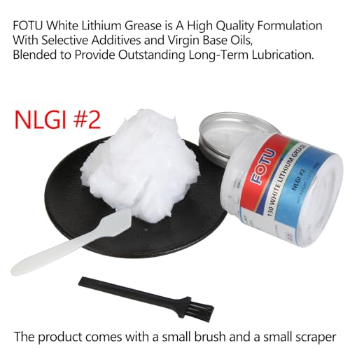 FOTU 130 White Lithium Grease - High Performance Lubricant for Bearings, Chains, Garage Door Hinges & Window Tracks, Long-Lasting Rust Protection (3.5 Oz, 1-Pack) - color: 1-Pack