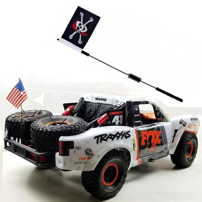1/8-1/10 RC Antenna with Pirate Flag RC Car Parts RC Decoration for 1:8-1:10 RC Crawler Axial SCX10 90046 TRX-4 TRX4 D90 D110 Tamiya CC01 (2pcs 330mm/13 Inch)