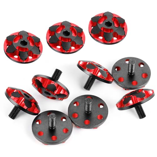 Wing Mount Buttons M3 Rear Fixed Tail Wing Washer, #A Red | 2Pcs, Aluminum, For 1/10 Sakura D4 D5, RC Off Road Short Truck Buggy Racing Car - color: #a Red