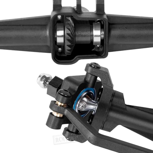 Axles Front Rear Axle w/Steering Servo Mount Upgrades Part for 1/18 TRX4M,Complete Axles Front Rear Axle,Black Red - color: Black Red - Portal Axles
