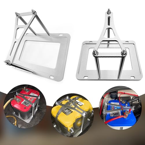 Aluminum Silver Billet Box, Universal Battery Tray Hold Down Trunk Relocation Racing Mount,Compatible with Most Car and Truck