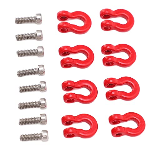 8PCS Metal Front Rear Bumper Tow Shackle, Metal Trailer Hitch Recovery Hook Set for Axial SCX24 1/24 RC Crawler Truck, Off-Road Upgrade Parts