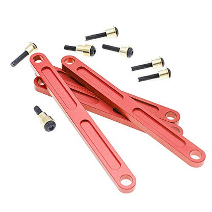 RC Alloy Front&Rear Camber Link Set for Traxxas 1/10 Rustler Stampede Slash 4X4 4WD-Replaces Part 3641 - color: Red