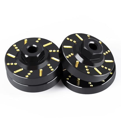 4Pcs SCX10 D90 RC Brass Weight Wheels Hex Hub Adapater Extension | Brass Wheel Weights Extended 5mm Wheel hubs Hex Adapter RC Crawler Car Upgrades Black Coating