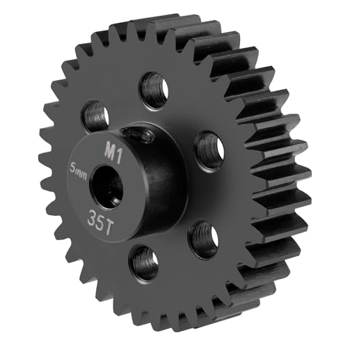 Steel M1 Pinion Gear 35T 5mm Shaft Motor Gears for 1/8 1/10 RC Brush | Brushless Motor Electric Car/Truck Part - size: 35T