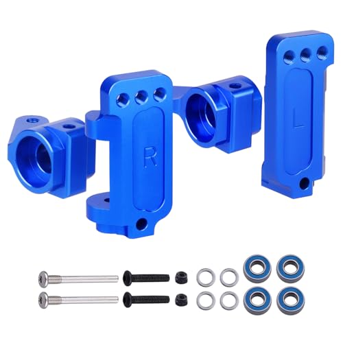 Hobbypark Aluminum Caster Blocks C-Hubs & Steering Blocks Knuckles for Traxxas 1/10 2WD Slash, Rustler, Stampede, Nitro Slash, Replace 3632 3736 (Navy Blue) - color: Navy Blue