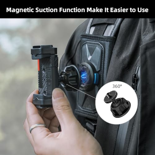 Backpack Mount Bag Shoulder Strap Clip Holder Attachment Compatible with iPhone 17/16/15 Pro Max/15/14/13/12, Samsung and More Phones (Black-01)