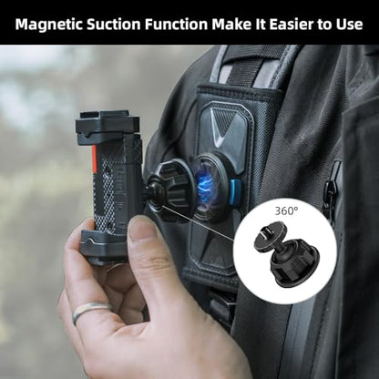 Backpack Mount Bag Shoulder Strap Clip Holder Attachment Compatible with iPhone 17/16/15 Pro Max/15/14/13/12, Samsung and More Phones (Black-01)