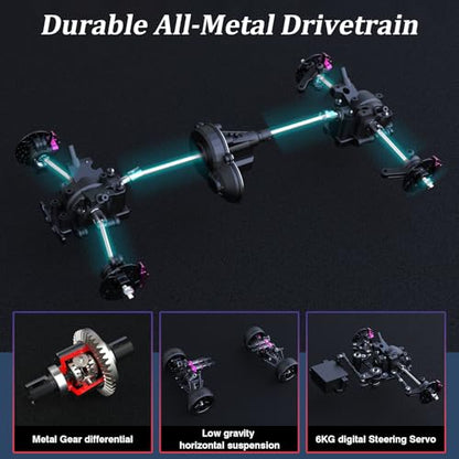 Cheerwing 1:10 Brushless RC Cars for Adults,70+KMH RC Drift Car,Hobby RC Racing Car with 3000mAh Lipo Battery,Remote Control Truck for Adults
