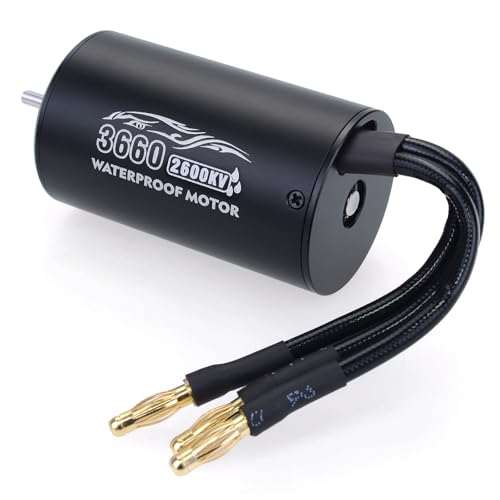 Surpass Hobby 3660 Brushless Motor 2600kv Waterproof 4 Poles sensorless Shaft 3.175 Motor for 1/10 RC Racing Car - size: 2600KV, style: 3660 Motor