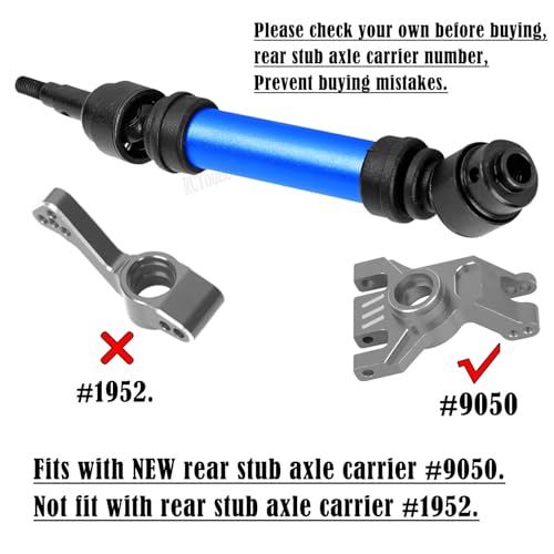 RC #45 Steel Front Rear Driveshaft/Drive Shaft Upgrades Part for 1/10 Slash,Rustler,Stampede,Jat0 4WD 4X4 VXL,F0rd F15O Rapt0r R 4WD,CVD Axles with Hex(#9051#9052) Navy Blue - color: Navy Blue-(Upgrades）