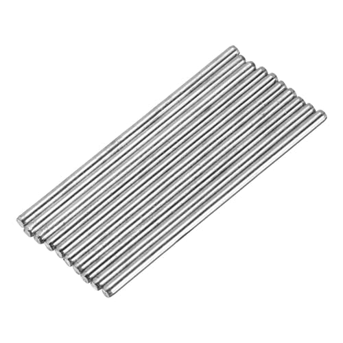 MECCANIXITY 10pcs 2mmx45mm Toys Shaft Round Rod Axles Drive Shaft for DIY RC Car Truck Boat Helicopter Model Part, Silver - size: 2mmx45mm