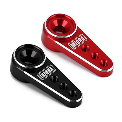 INJORA Mini Servo Horn for ES08MA II Servo Upgrade Parts, 2Pcs (Black＆Red)