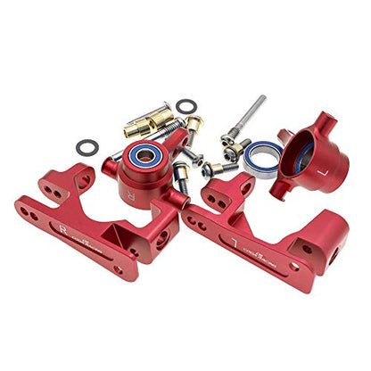 RC Alloy Caster Block&Steering Blocks for Traxxas 1/10 4X4 Slash, Stampede, Rustler 4WD -Replaces Part 6837 6832 - color: Red