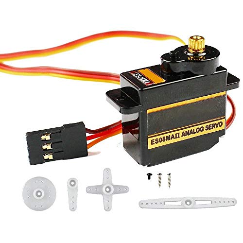 RGBZONE 4Pcs ES08MA II 12g Mini Metal Gear Analog Servo Shockproof Stable Machine Compatible for RC Model - size: ES08MA II