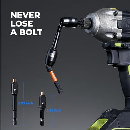 toolant Magnetic Nut Driver Set, SAE, 7-Piece | Five SAE nut driver sizes, short and long socket adapters, telescopic magnetic adapters, impact-driver use - style: Interchange Nut Driver