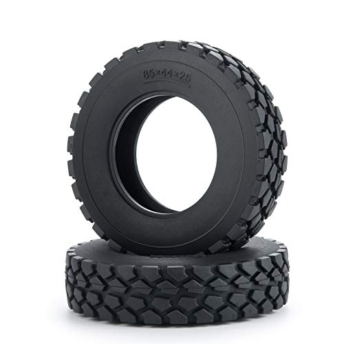 RC-Hub 4pcs RC Rubber Tires Wheels Tires for 1/14 Tamiya Tractor Trucks Trailer RC Car (25mm) - size: 25mm