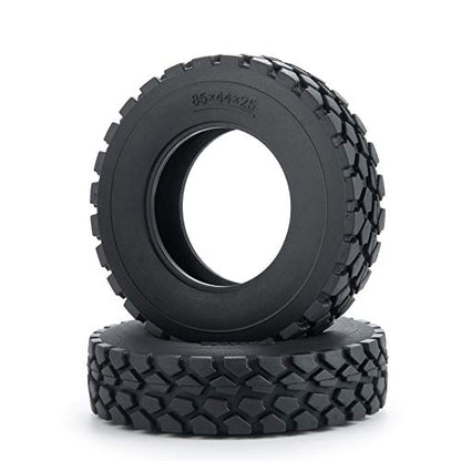 RC-Hub 4pcs RC Rubber Tires Wheels Tires for 1/14 Tamiya Tractor Trucks Trailer RC Car (25mm) - size: 25mm