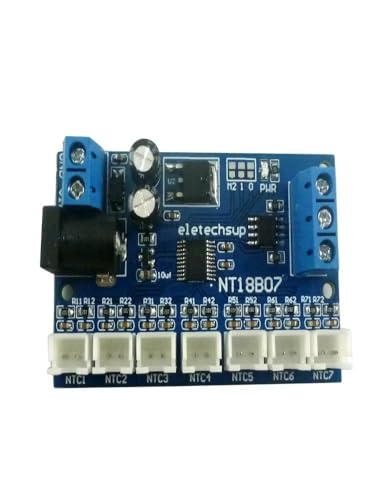 NT18B07 7-Channel NTC Temperature Transmitter， B3950 10K Thermistor to RS485 Module with Modbus RTU， for PLC Data Logger Industrial Temperature Sensor & Data Acquisition (Motherboard) - color: Motherboard