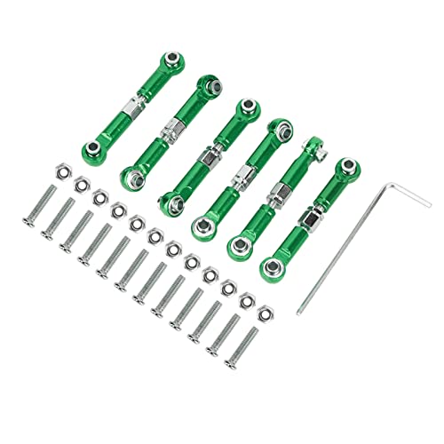 6Pcs Metal RC Car Tie Rods,RC Truck Tie Rods,RC Truck Tie Rod Replacement Parts for 1/18 A959 RC Car - color: green