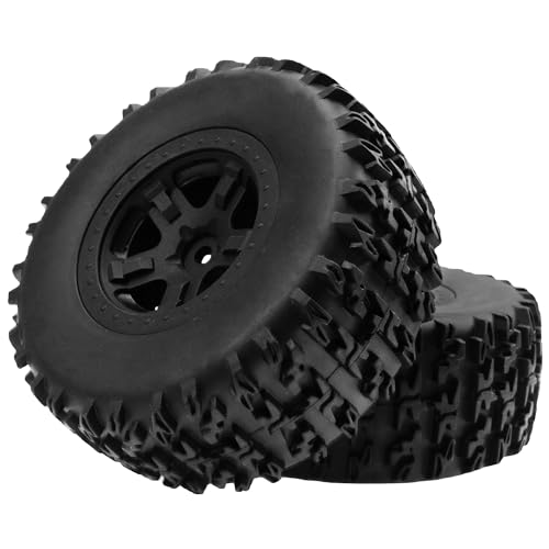 4-Pack RC Short Course Truck Wheels & Tires w/Foam Inserts OD110mm Compatible with Losi Tenacity Traxxas Slash Arrma HPI Redcat Blackout 1/10 RC Short Course,5-Spoke