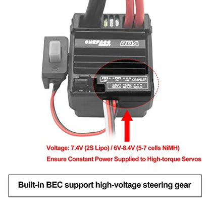 OGRC 550 21T Brushed Motor and 80A ESC Set with T-XT60 Converter Adaptor | 1/10 RC Crawler Motor, 21T Brushed 550 Motor for Traxxas TRX4 Axial SCX10 Redcat Gen7 Gen8, T Plug - style: 21T