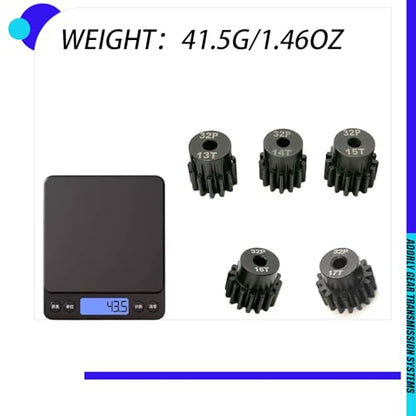 32P 5mm Pinion Gear Set 13T 14T 15T 16T 17T with Hex Key for Arrma 4s 3s Bigrock Grantie Senton Typhon Vorteks Kraton Mojave Outcast Fury Quake Upgrades Parts