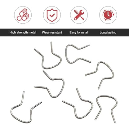 10 PCS Car Window Crank Handle Retainer Clips, Metal Retaining Clips Assortment, Door Window/Glass Lifter Crank Handle Spring Clip, Universal for Most Cars (Silver)
