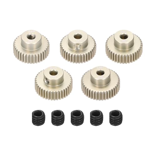 5Pcs 64DP Pinion Gear Set 36T 37T 38T 39T 40T for 3.175 mm Shaft Aluminium Alloy Pinion Gear with Screws for RC Motor