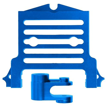 Aluminum Alloy Standard Servo Mount Servo Adapter Bracket w/Servo Horn Compatible with Traxxas 1/5 X-Maxx 6S 8S RC Truck (Blue) - color: Blue