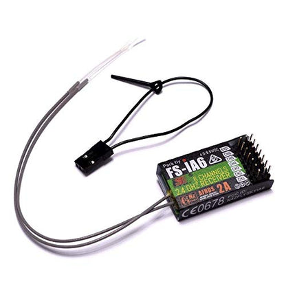YoungRC Flysky FS-iA6 Receiver 2.4G 6CH Remote Control Receiver with Double Antenna Compatible FS-i4 i6 i10 GT2E GT2F GT2G Transmitter RC210 (FS-iA6 Receiver)